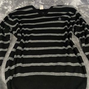 Striped Black & Gray Long Sleeve Sweatshirts (Tate Langdon)